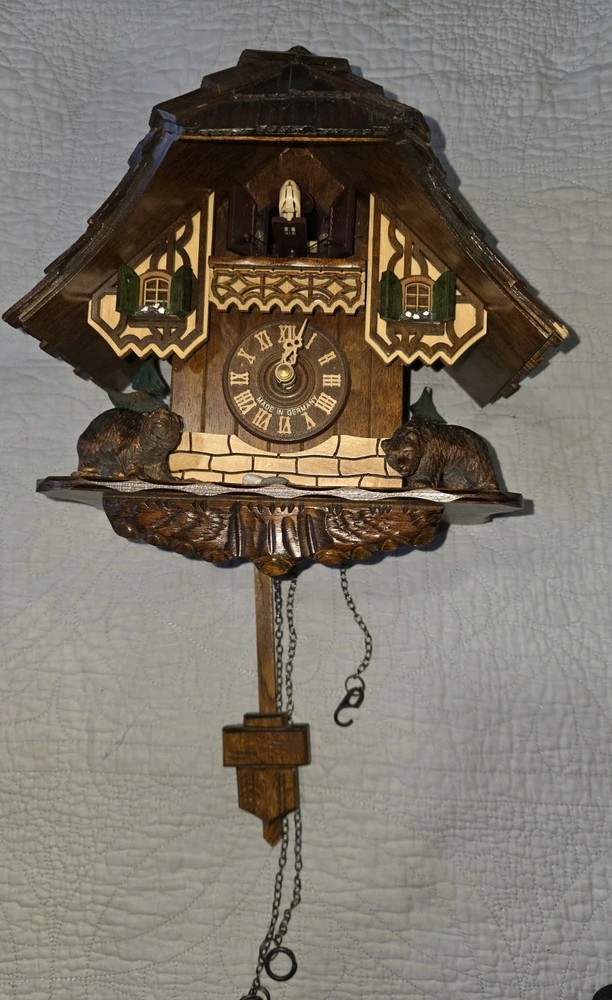 Vintage Germany Musical Cuckoo Clock Missing Backing & Weights