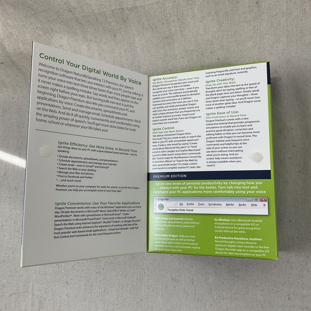Nuance Dragon NaturallySpeaking 12 Premium Speech Recognition Software DVD