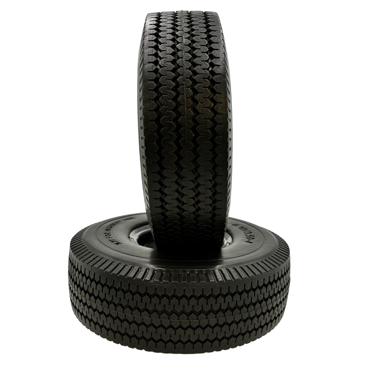 4.10x3.50-4 Solid Sawtooth Wheel Assembly - Set of 2