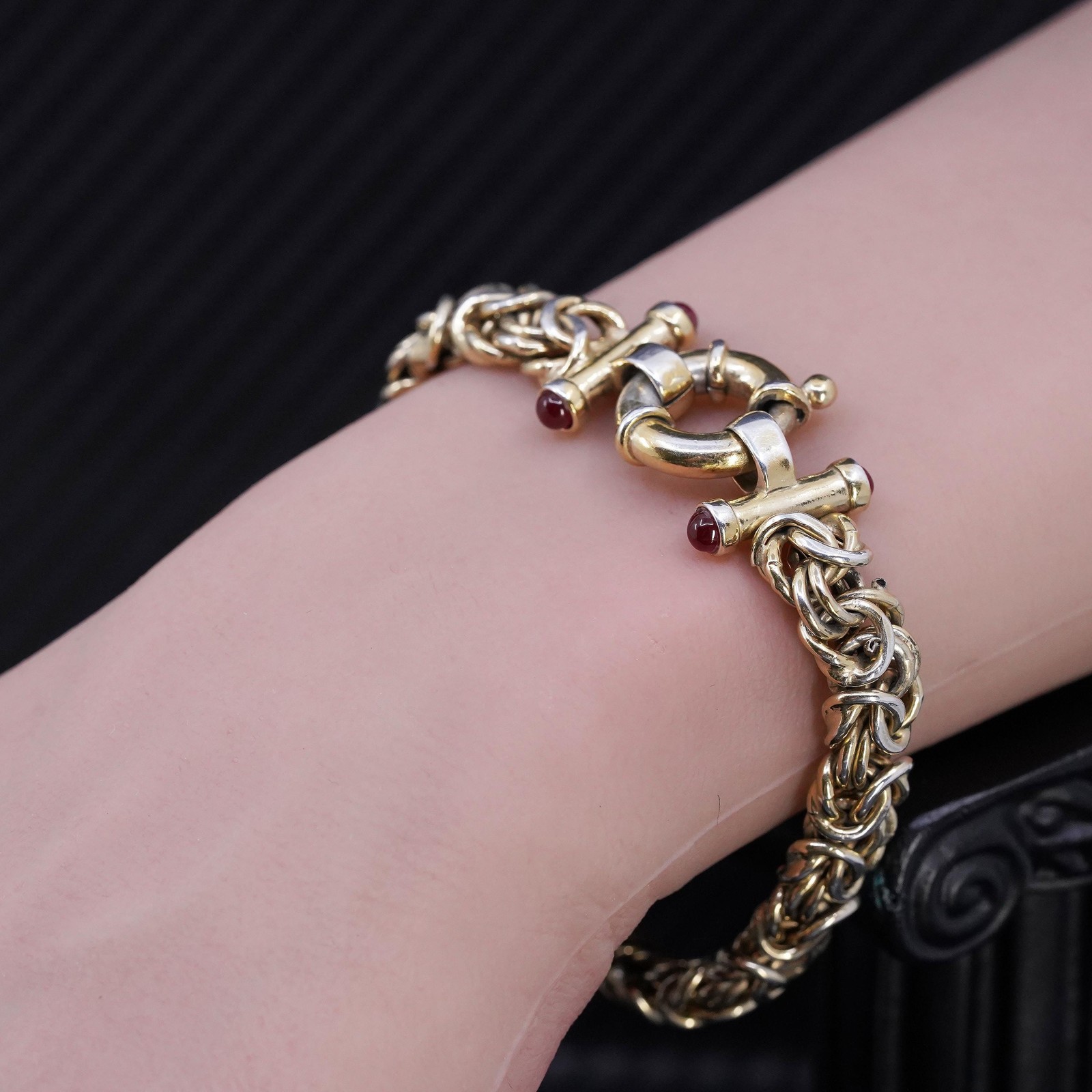 Italian Vermeil Gold Sterling Silver 925 Byzantine Bracelet