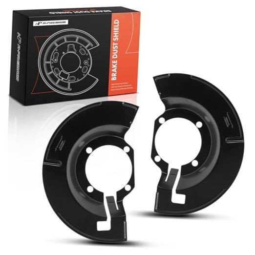 Front Driver and Passenger Side Brake Dust Shields Compatible with Dodge