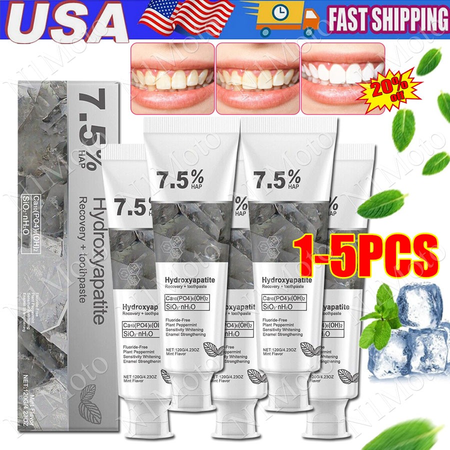5Pack-7.5% Nano Hydroxyapatite Toothpaste - Sensitivity Relief & Remineralize