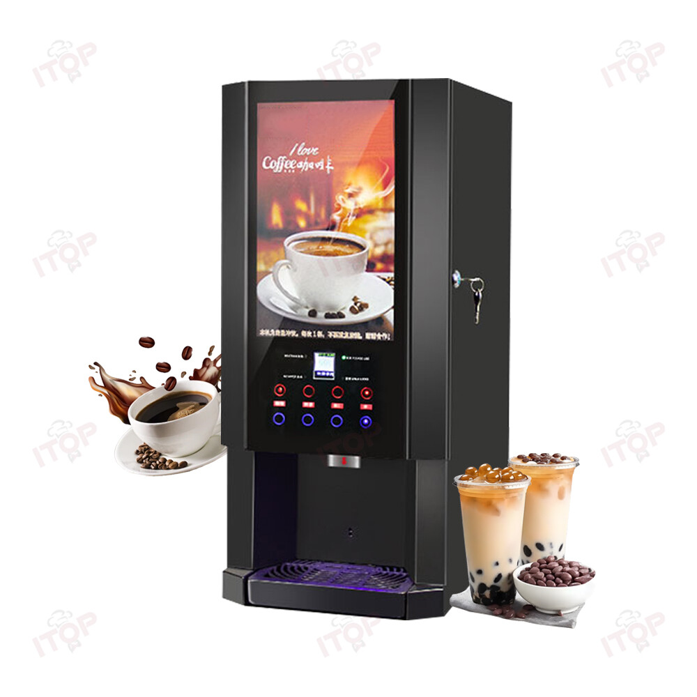 Multi-Function Commercial Coffee Machine Hot Cold Instant Coffee Maker 110V/220V