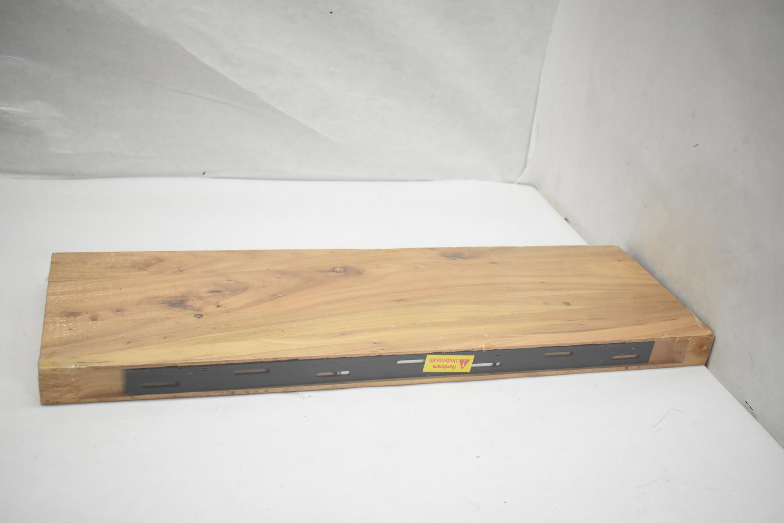 Floating Wood Shelf Hidden Hardware 24" x 8" Deep Floating Shelf Light Brown