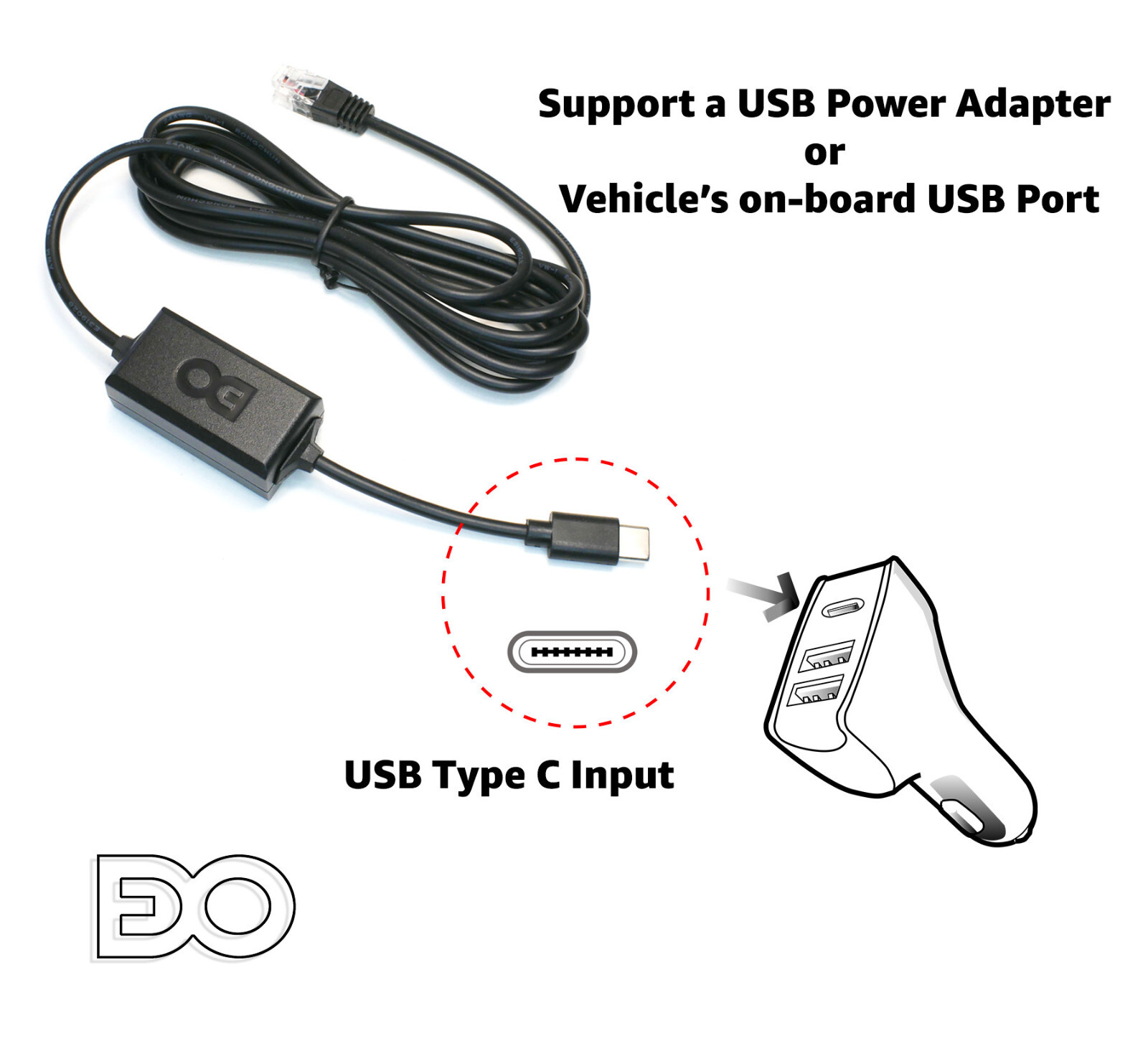 USB-C RJ11 Power Cord for Beltronics Valentine One V1 Gen2 Gen1 Radar Detector