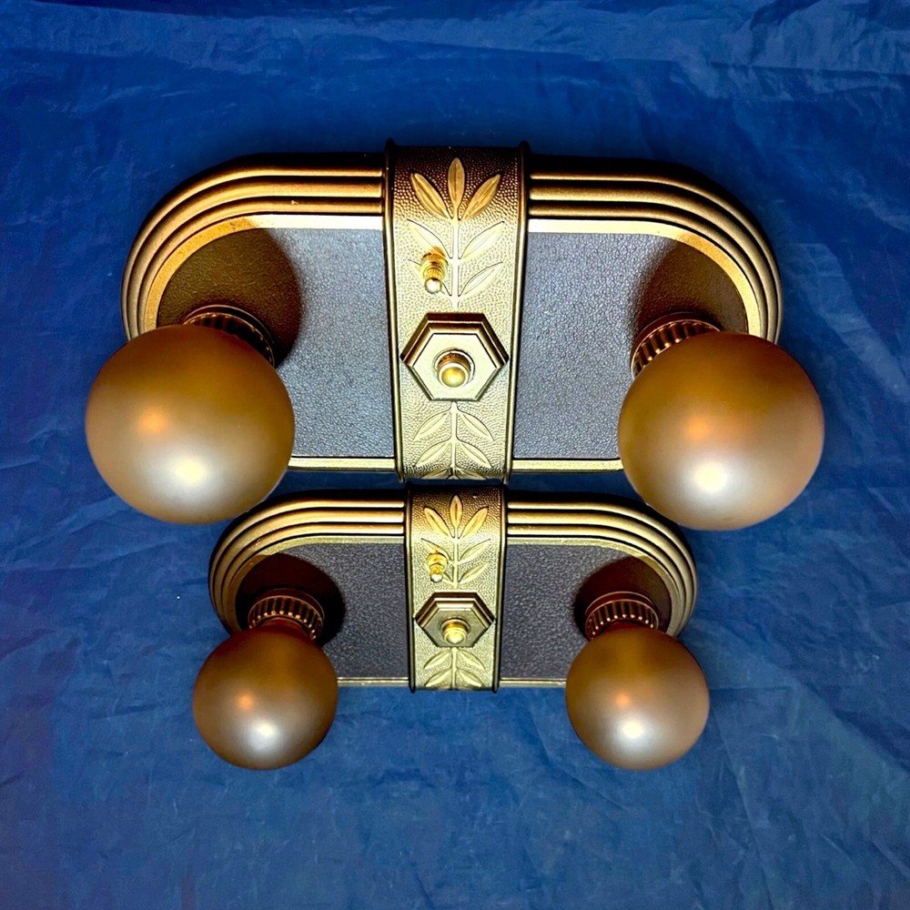 Rewired PAIR Two Socket light Fixtures beautiful Finish 145B