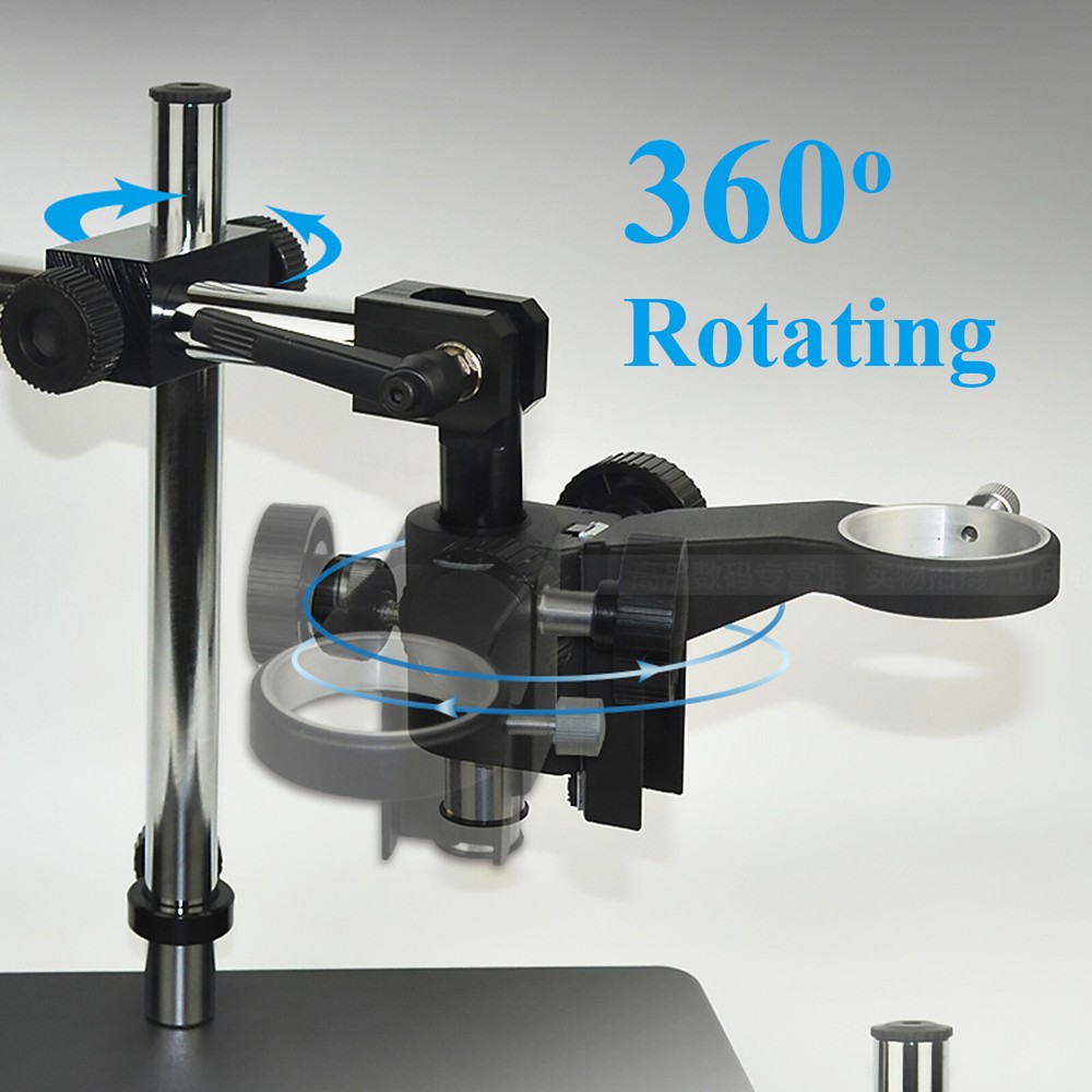 Adjustable Microscope Boom Stand Large Stereo Arm Table Stand Holder 50mm Ring