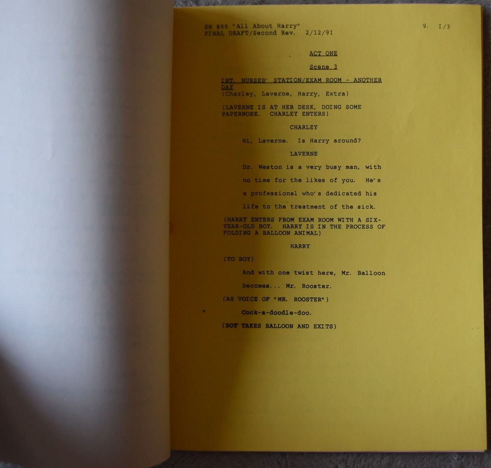 1991 Empty Nest (All About Harry) Original Screenplay Script