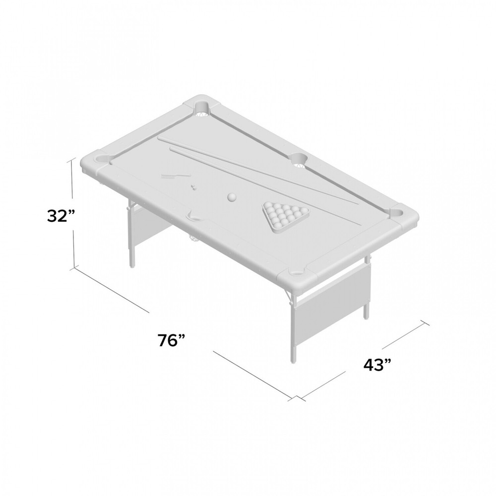 76" Pool Table - Foldable and Portable - All Needed Billiard Accessorys Included
