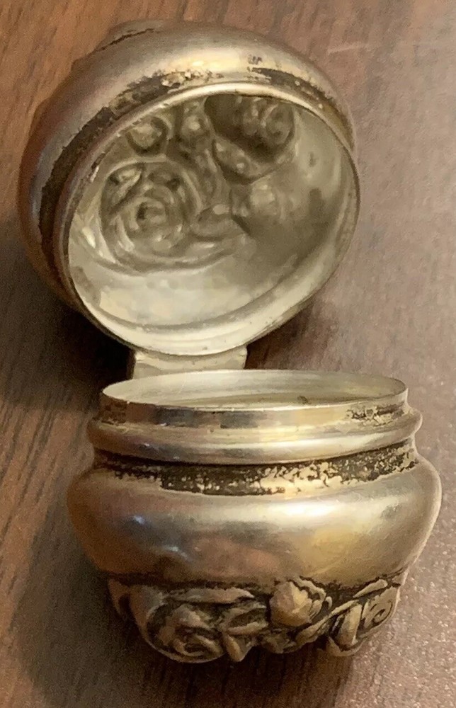 Antique Sterling Thimble Holder, Chatelaine, Repousse Design
