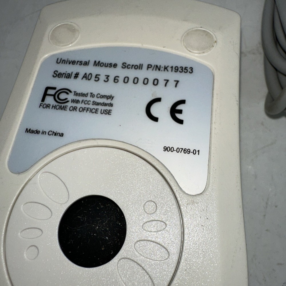 Universal 3 Button/Scroll Wheel PS/2 Compatible P/N: K19353
