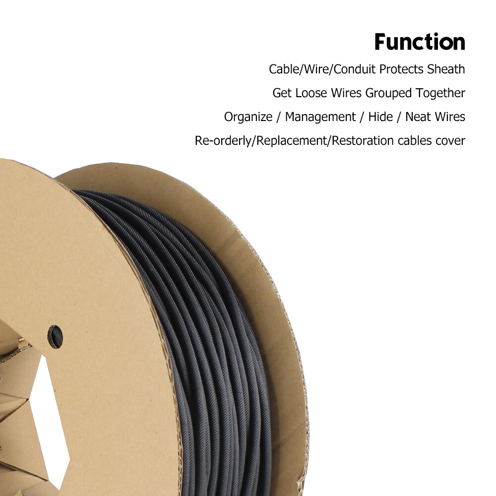 Braided Split Sleeving Wire Loom Tubing Cable insulated Sleeve Cord Protector