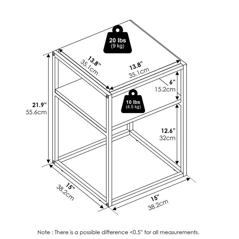 Furinno Moretti Modern Lifestyle Stackable Shelf in 2-Tier in Solid White/White