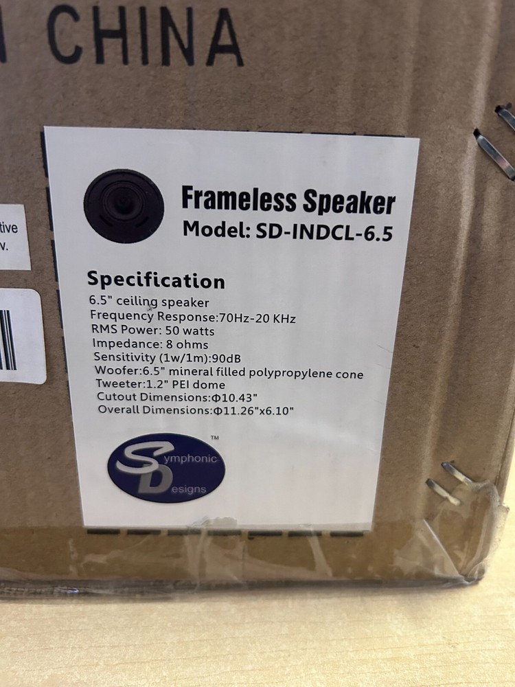 Symphonic Designs SD-INDCL- 6.5" Ceiling Frameless Speaker