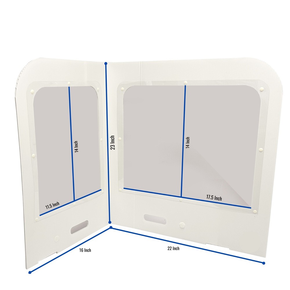 FlexView Shield 2 Pack Durable Easy Carry Plastic Desk Dividers
