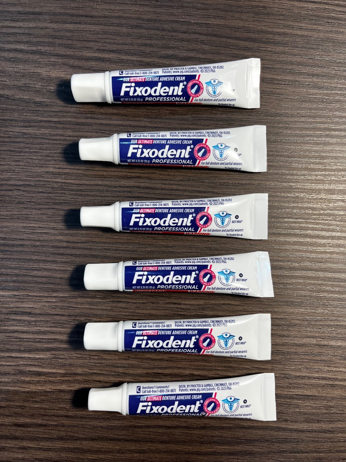 6 Tubes Fixodent Professional Hold & Seal Denture Adhesive 0.35 Oz Travel Size