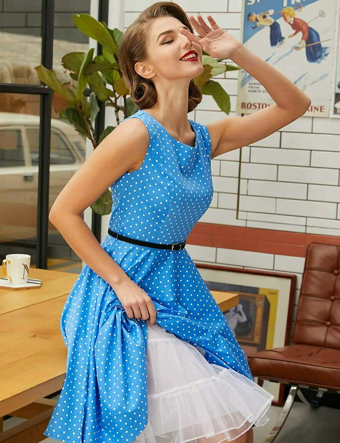 50S Women Petticoat Underskirt Retro Crinoline Half Slips Rockabilly Tutu Skirt