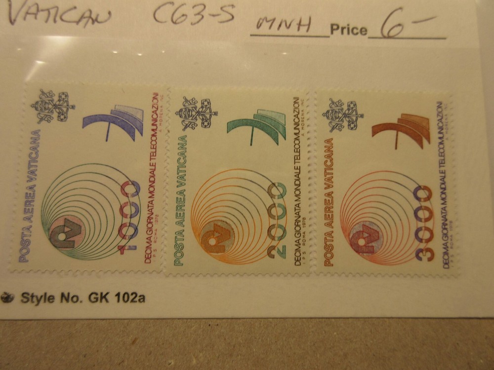 VATICAN Scott C63-C65 MINT NEVER HINGED Cat $6
