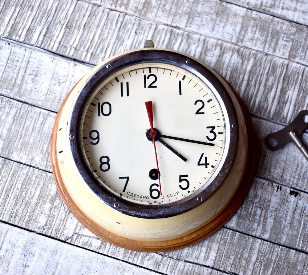 Vintage Soviet Ship Clock USSR Marine Ship Clock