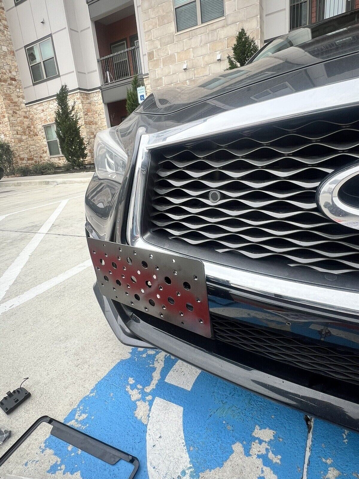 Bumper Tow Hook License Plate Mount Bracket Kit For INFINITI Q50 2014-2024 New