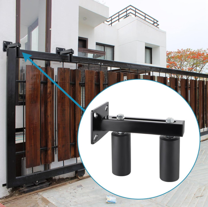 6" UHMW Slide Gate Guide Roller, Adjustable Gate Support Assembly