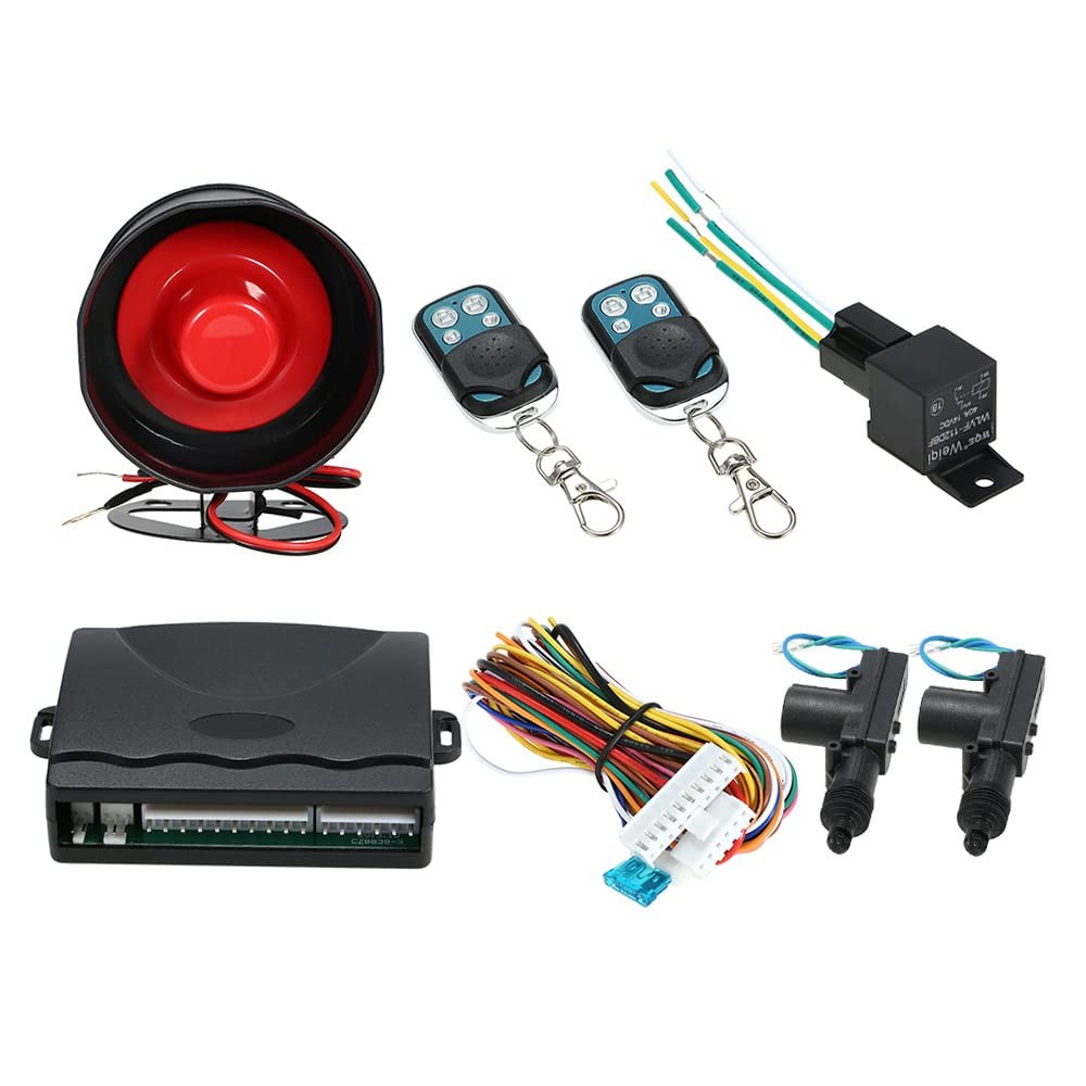NEW Car Alarm System with 2 Door Remote Central Locking Kit Shock Sensor Immo...