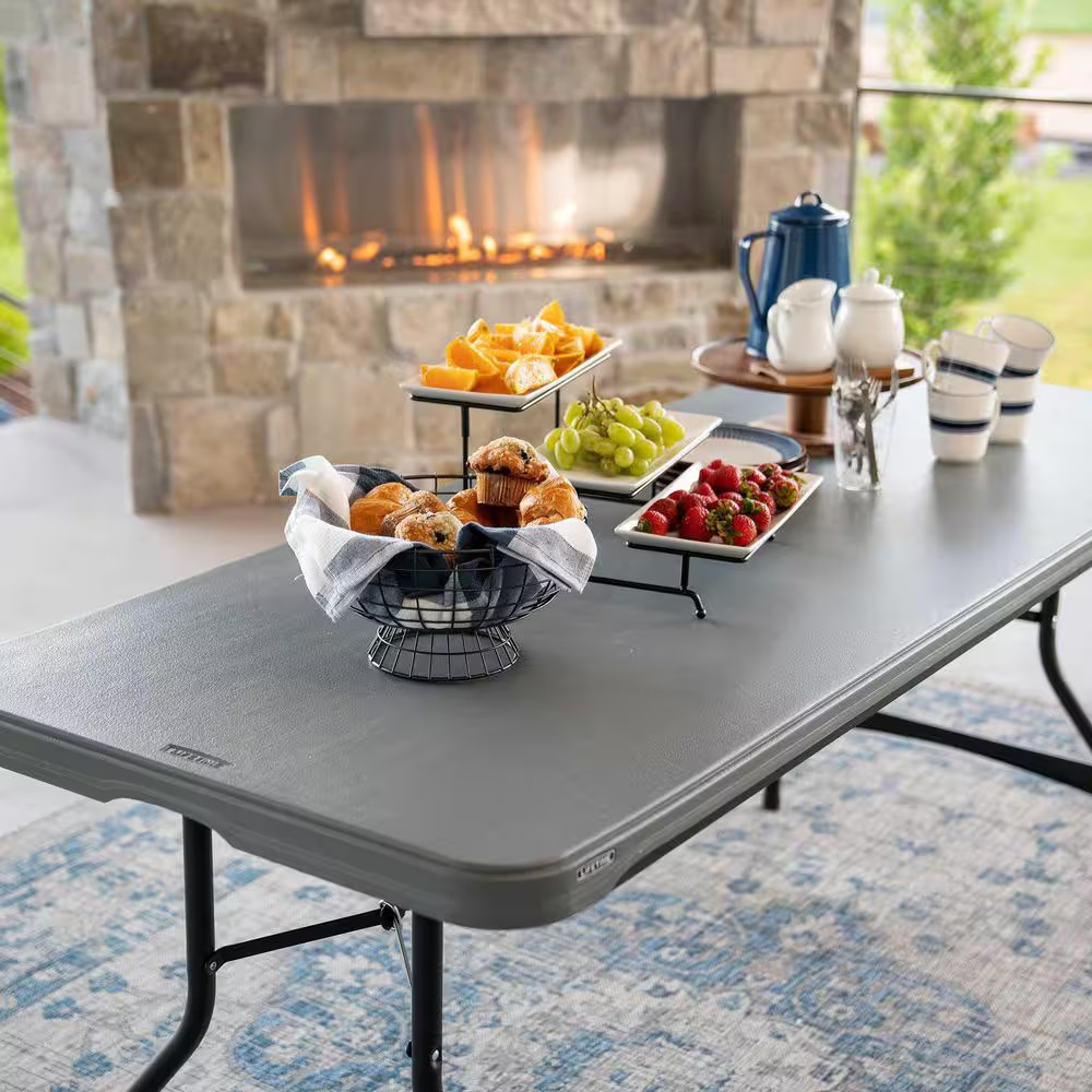 6 Ft. Gray Nesting Resin Folding Table (Commercial)