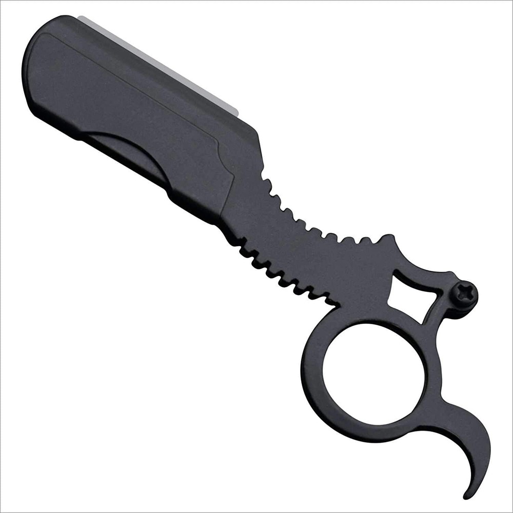 Matte Black Replaceable Blade Straight Razor, Professional Barber Single Edge