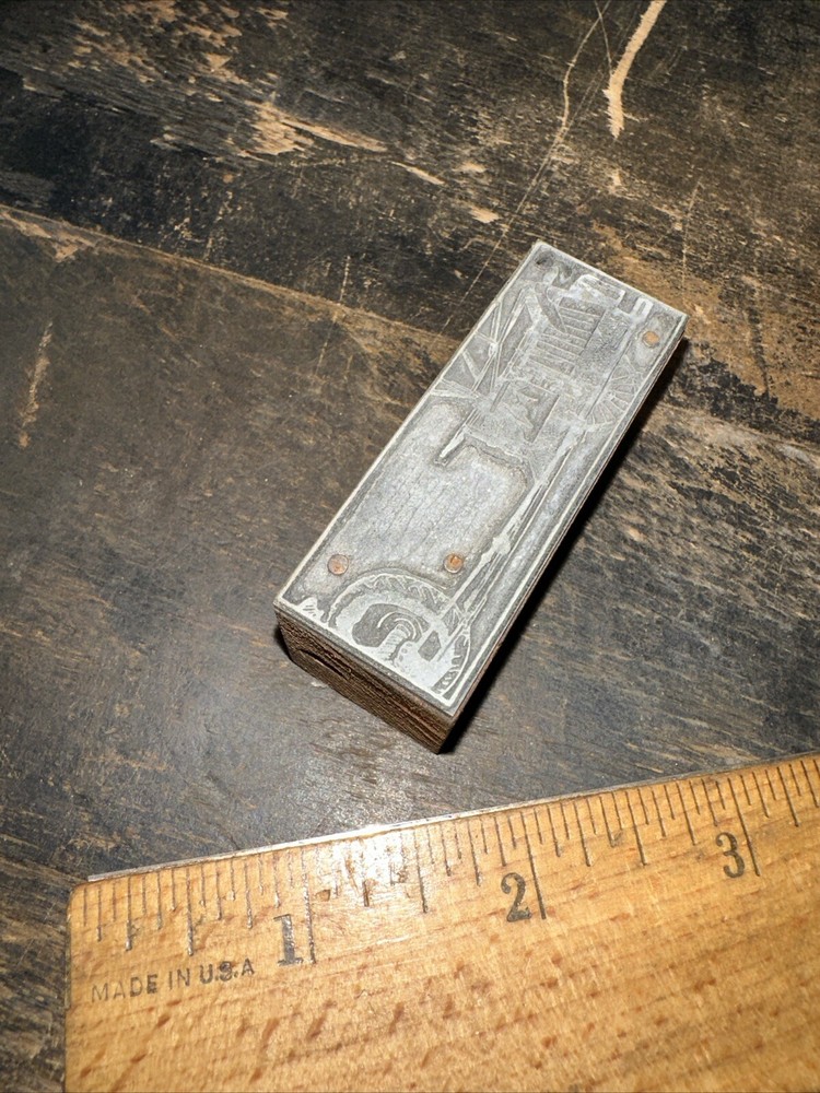 Print Block ( Tractor Pulling Wagon ) Farm Implement #3 Nice Image.