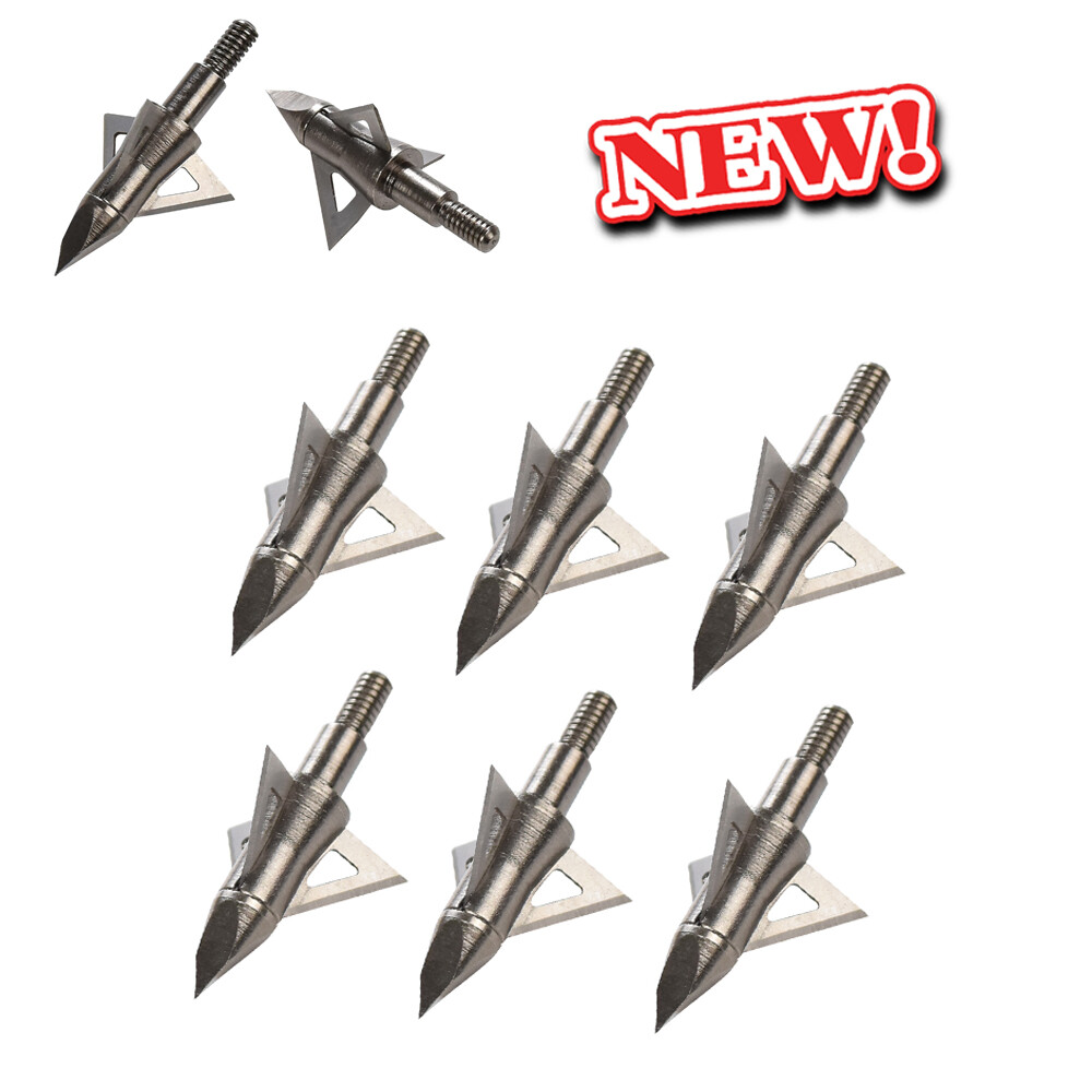 12x Archery Broadheads 100/125 Grain Crossbow Recurve Compound Bow Arrow Tips