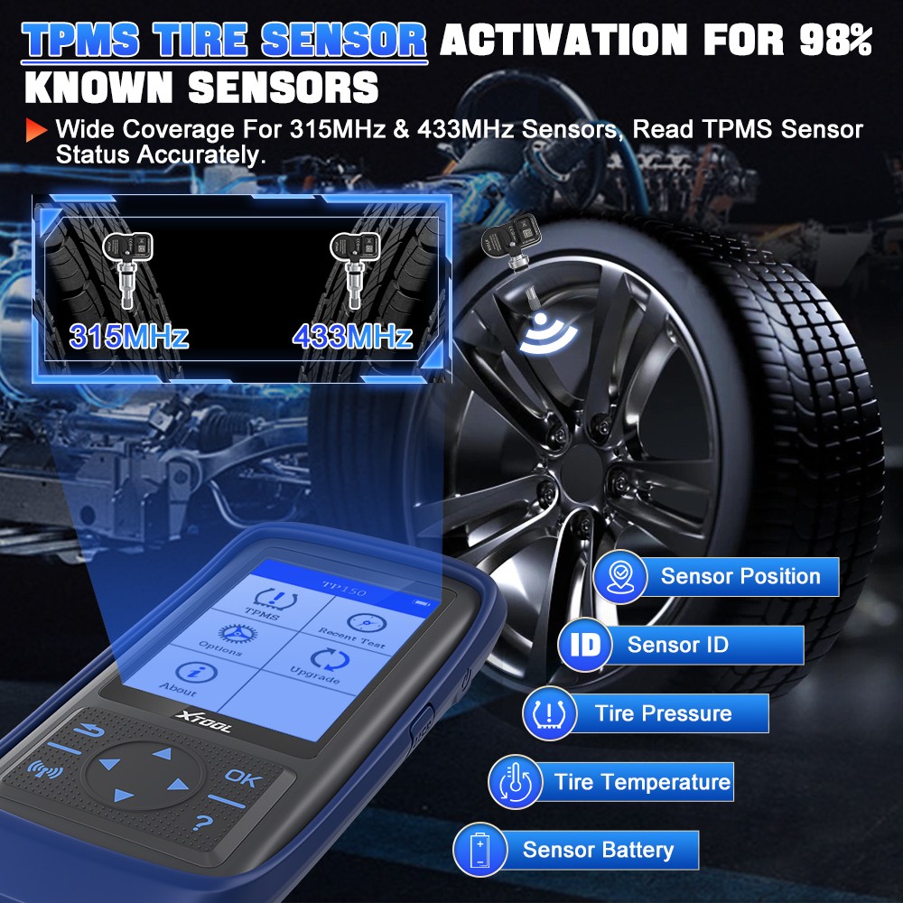 2026 New XTOOL TP150 TPMS Relearn Tool TPMS Sensors Activate/Reset/Programming