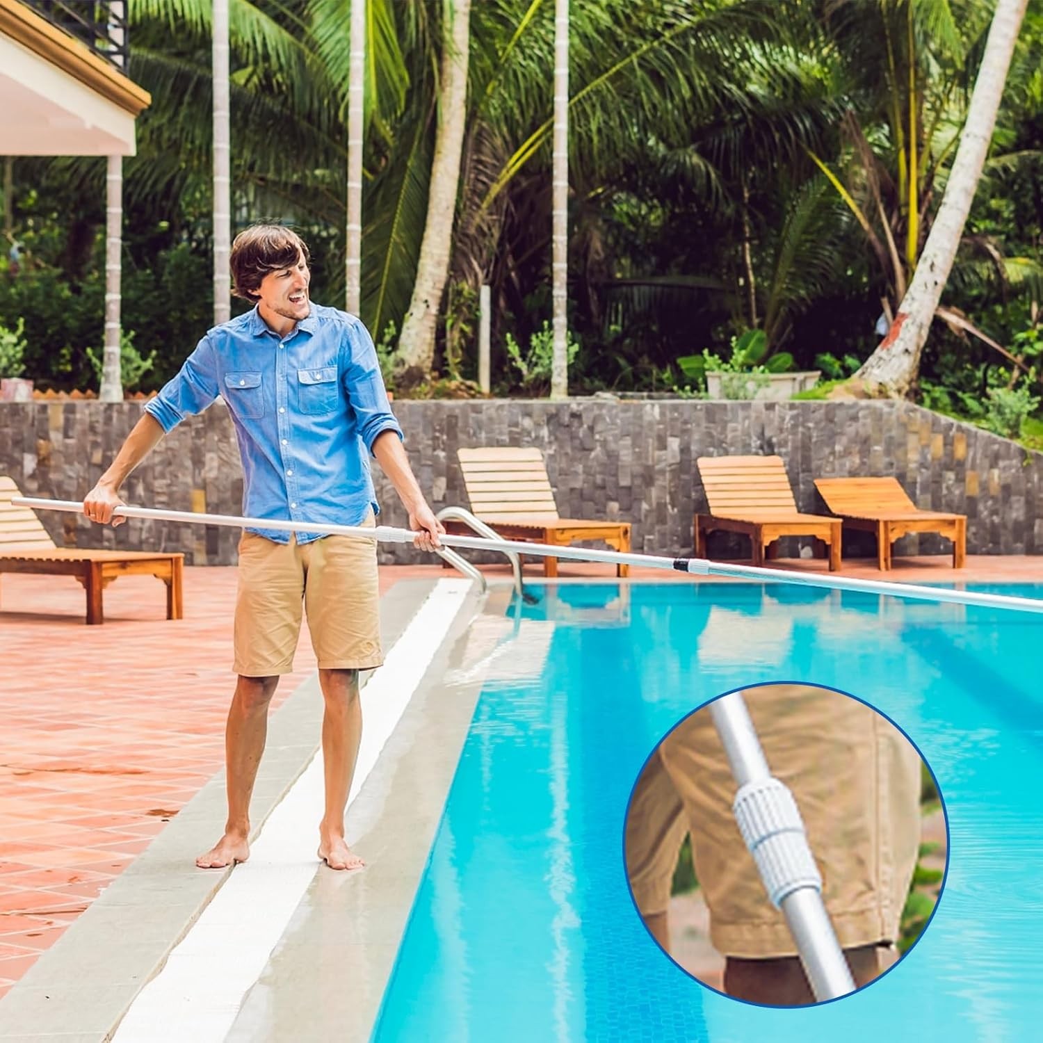 Pool Telescoping Pole Cam Lock Replacement 2pc, EZ for Telescopic...