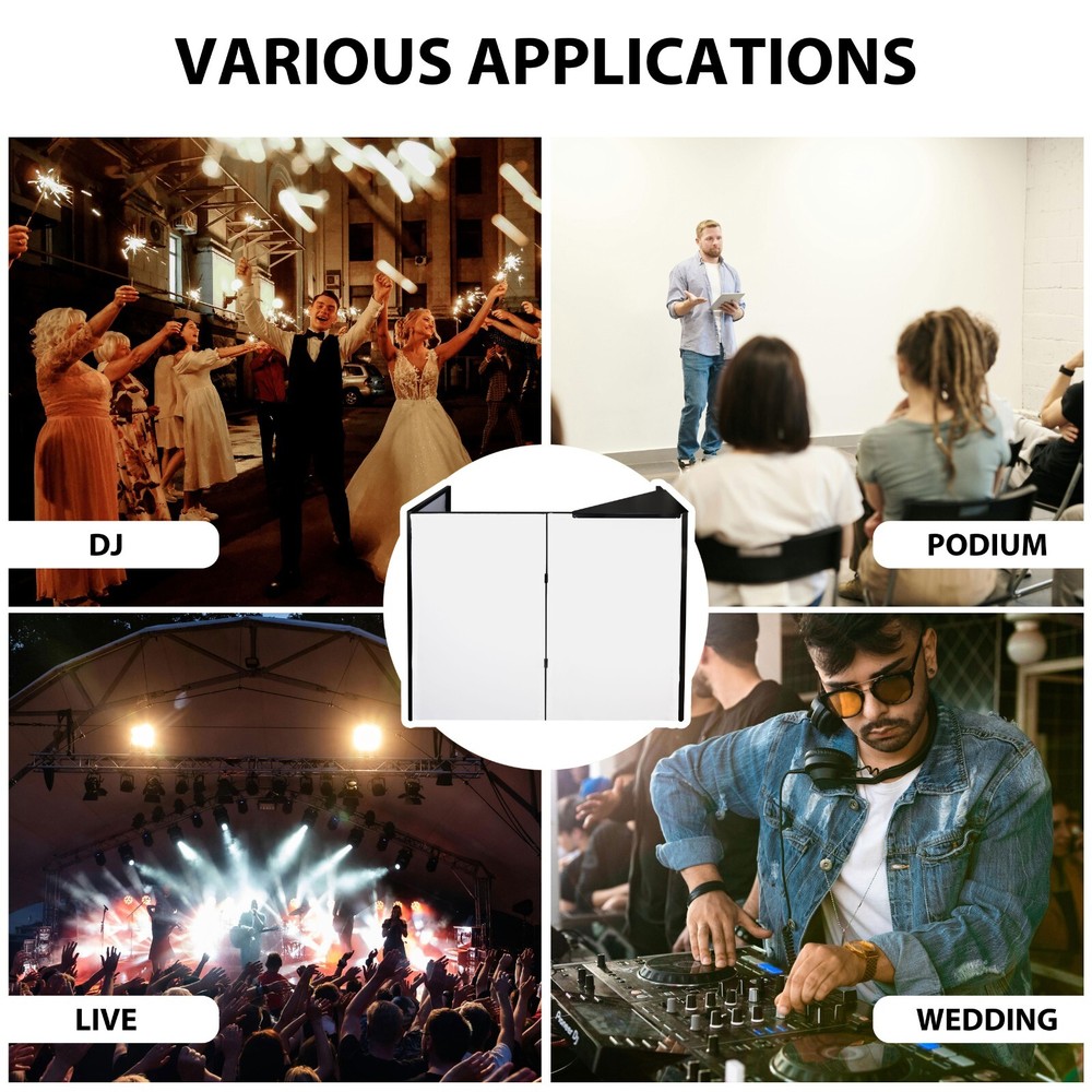 PRORECK DJ Facade Scrim Booth Table Panel Metal Frame Foldable White &Black