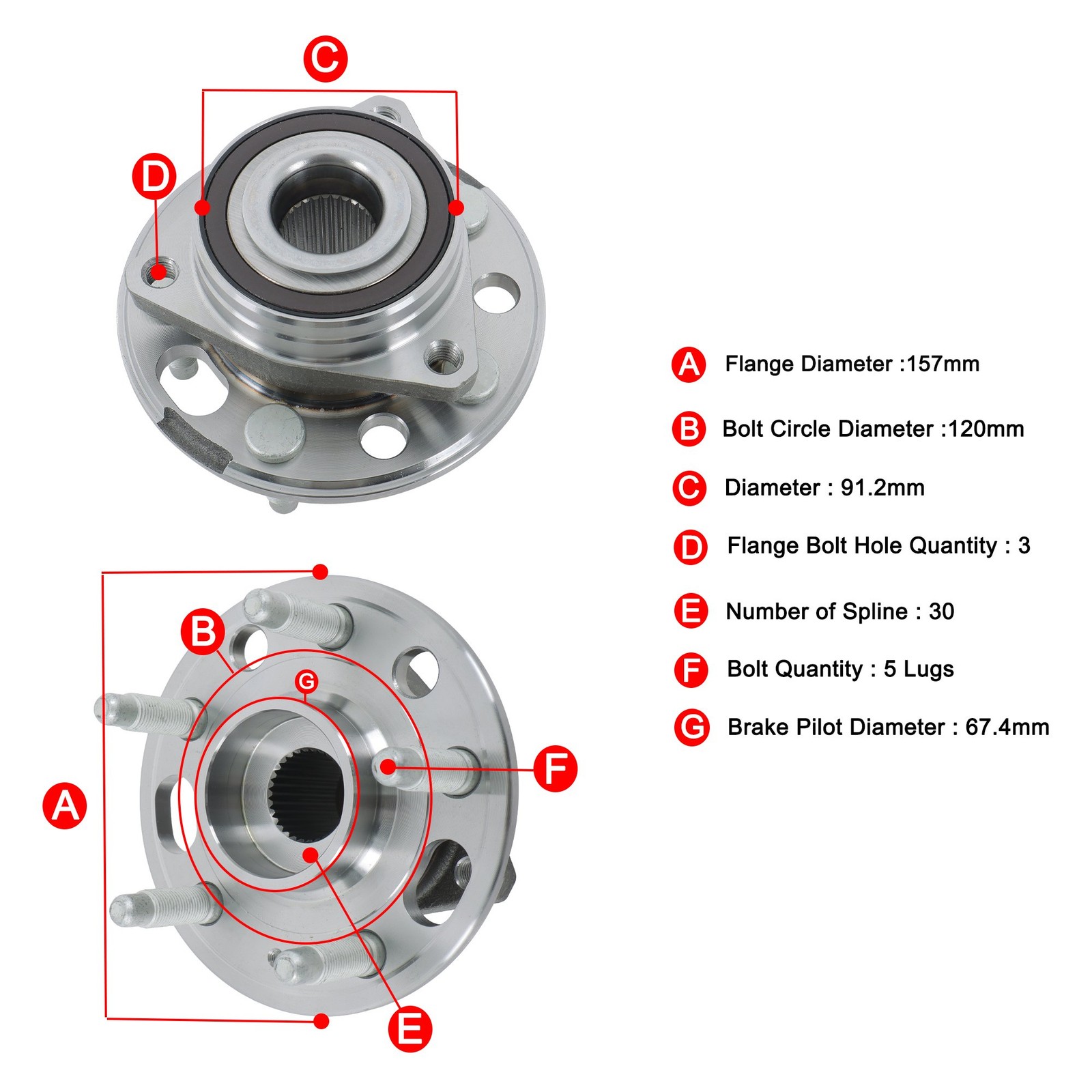 2Pcs Front Wheel Bearing Hubs For Chevy Equinox Buick Regal GMC Terrain 513288