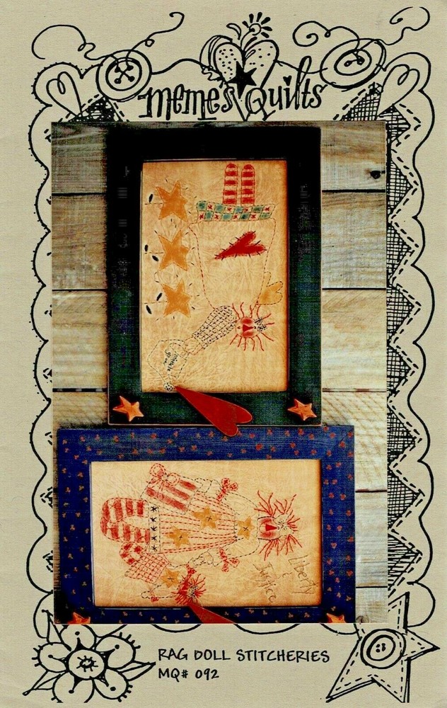 RAG DOLL  STITCHERIES PATTERN-#092 MEME'S QUILTS