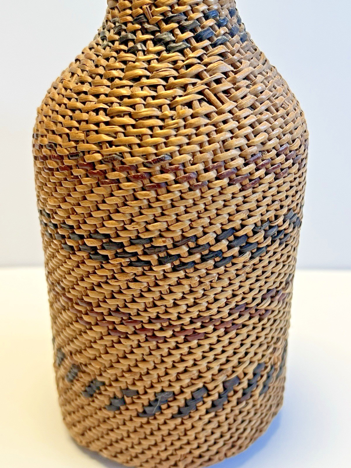 Antique Native American Indian Basket Woven Bottle; Early 1900's; Washoe Nevada