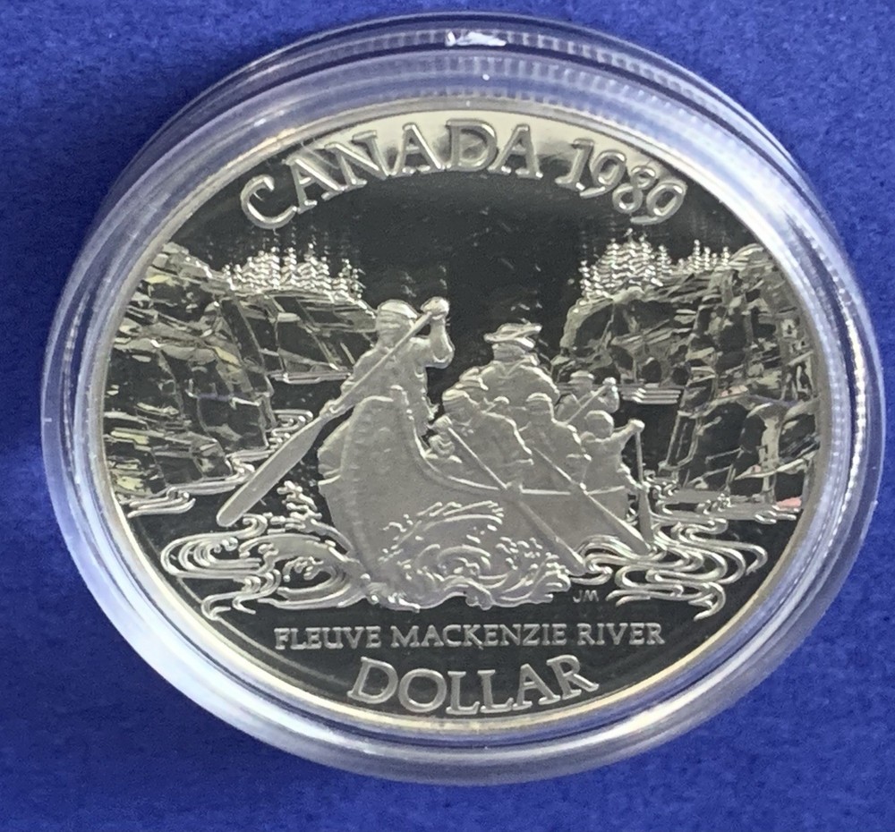 Canada 1989 Silver Dollar Proof, Mackenzie River, PR+++++