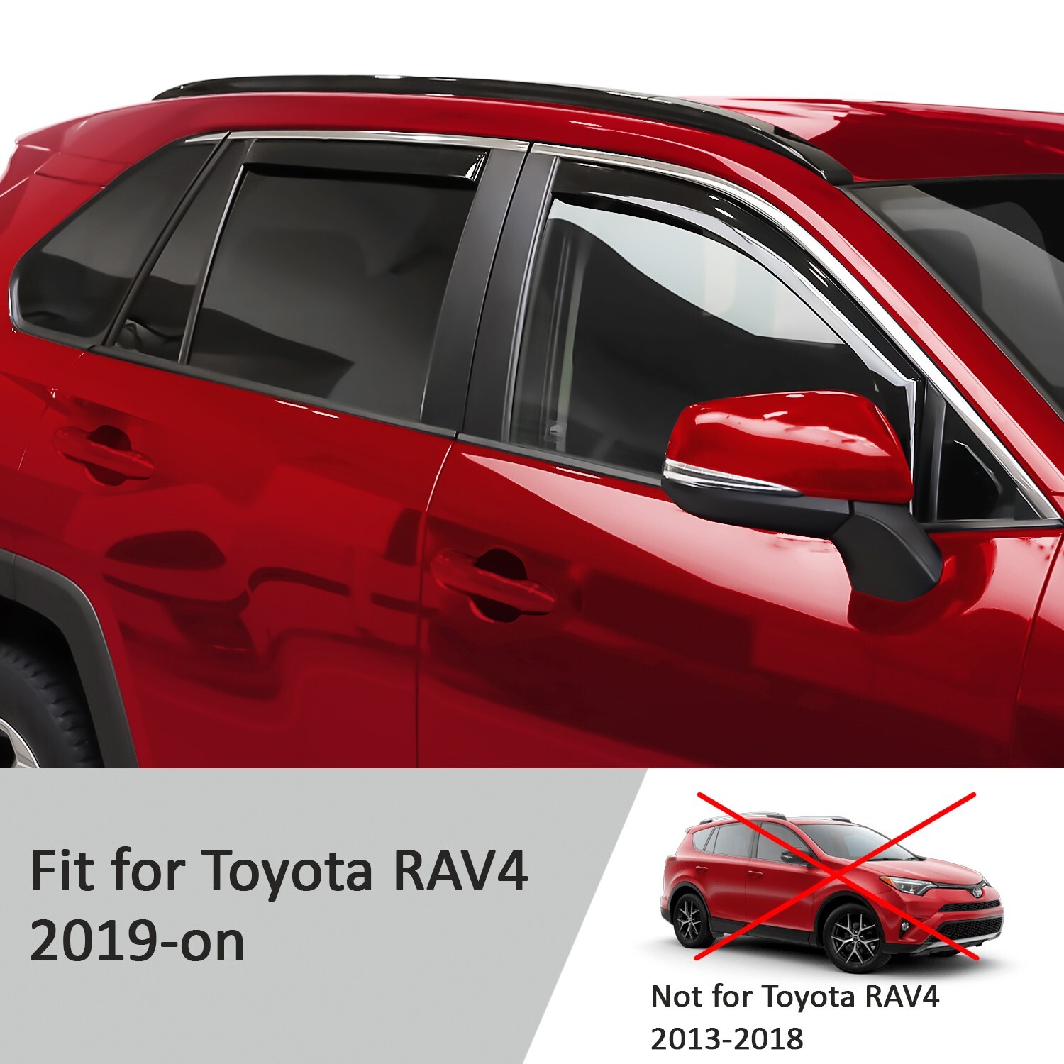 Rain Guards Vent Visors Shade for 2019-2024 Toyota RAV4 SHATTERPROOF