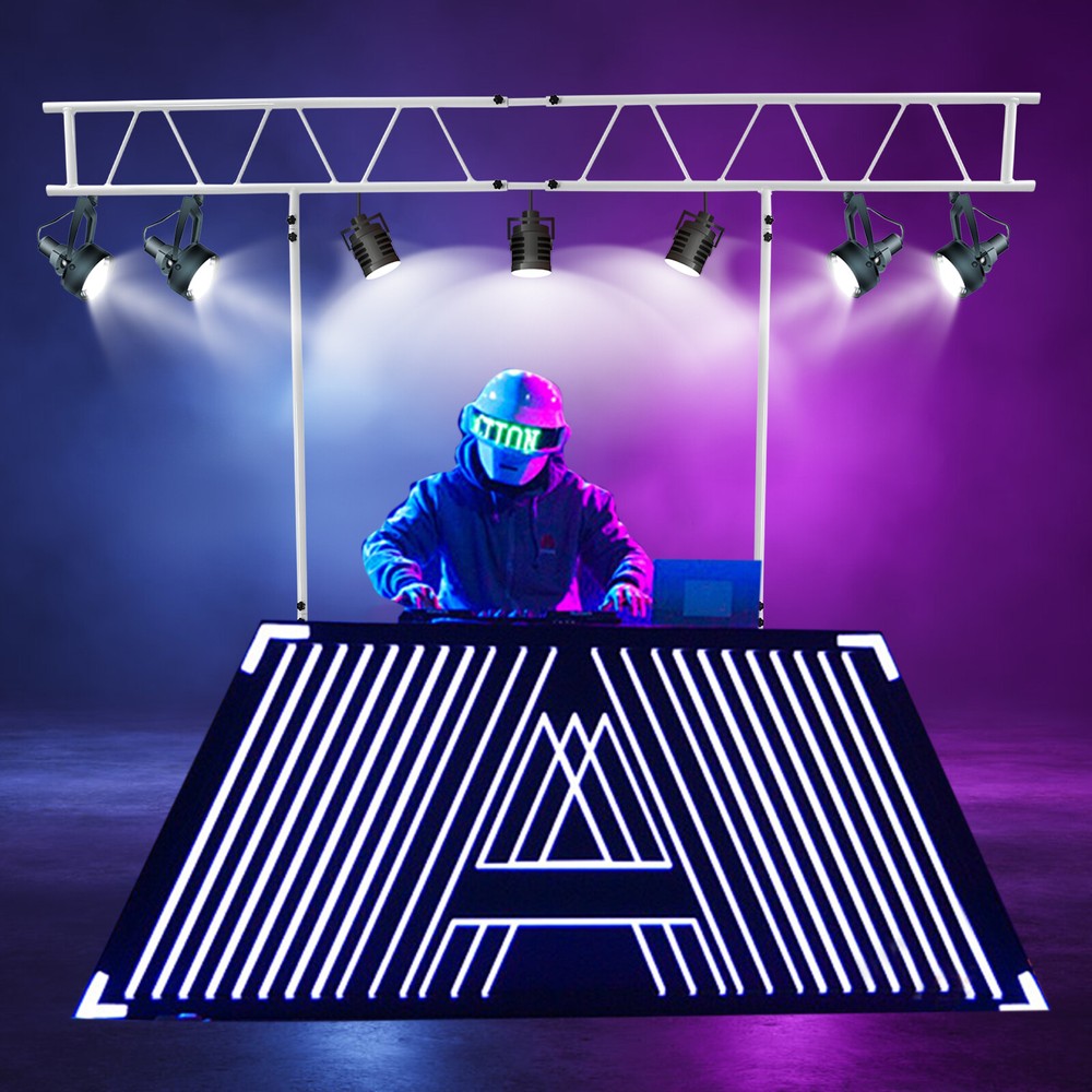 DJ Light Stand System - 7x8ft Aluminum Truss for Stage Lighting Support