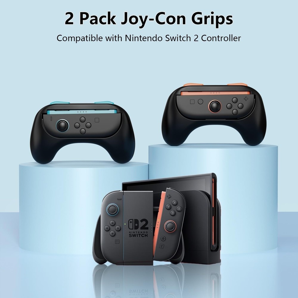 2Pcs Hand Grips for Nintendo Switch 2 Joy-Con Ergonomic Controller Handle ABS