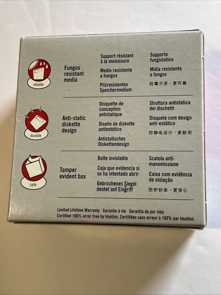 Genuine Imation IBM Formatted 2HD 1.44 Diskettes (10 Pack) Sealed Box