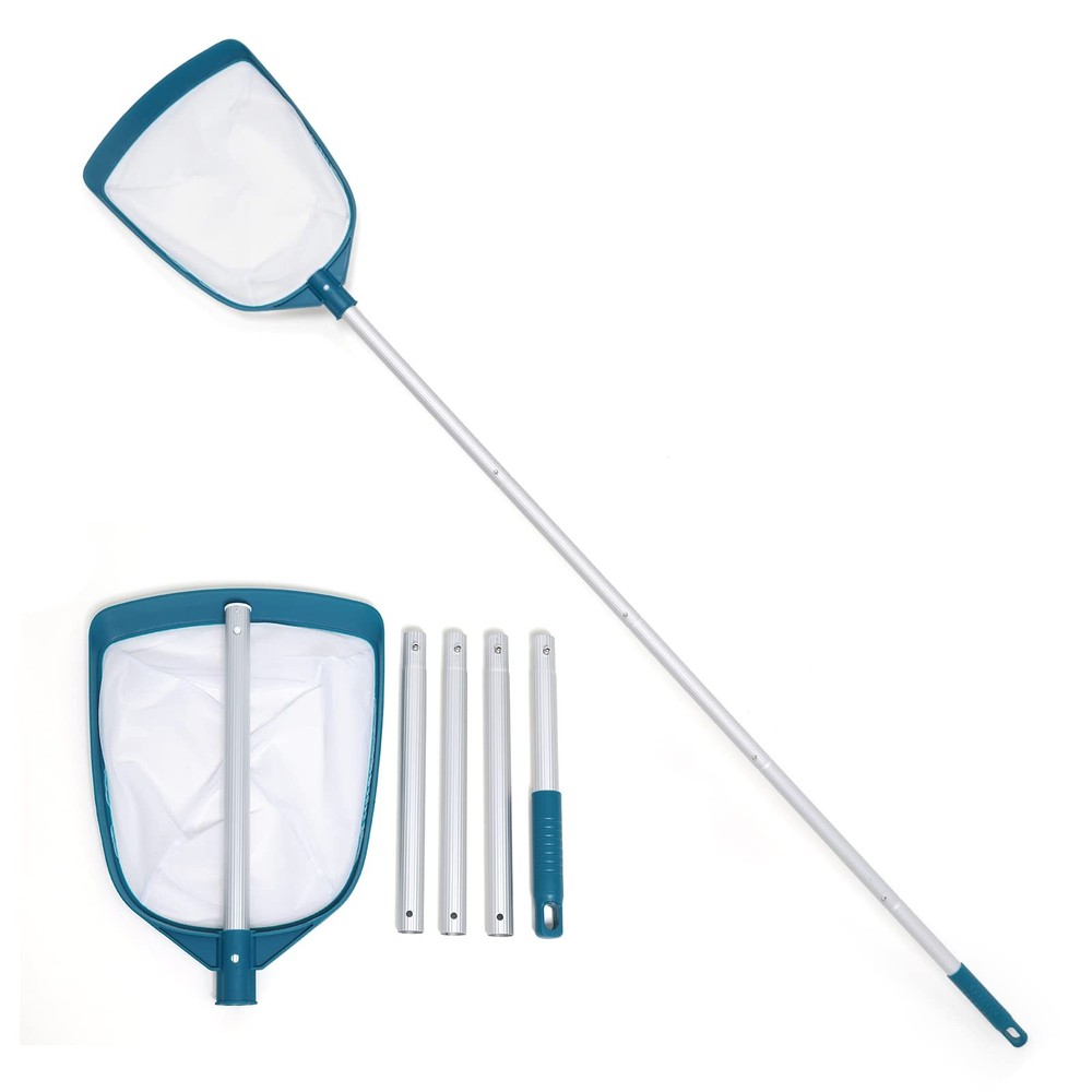 POOLWHALE Upgrades Swimming Pool Leaf Net Skimmer Rake with Adjustable Alumin...