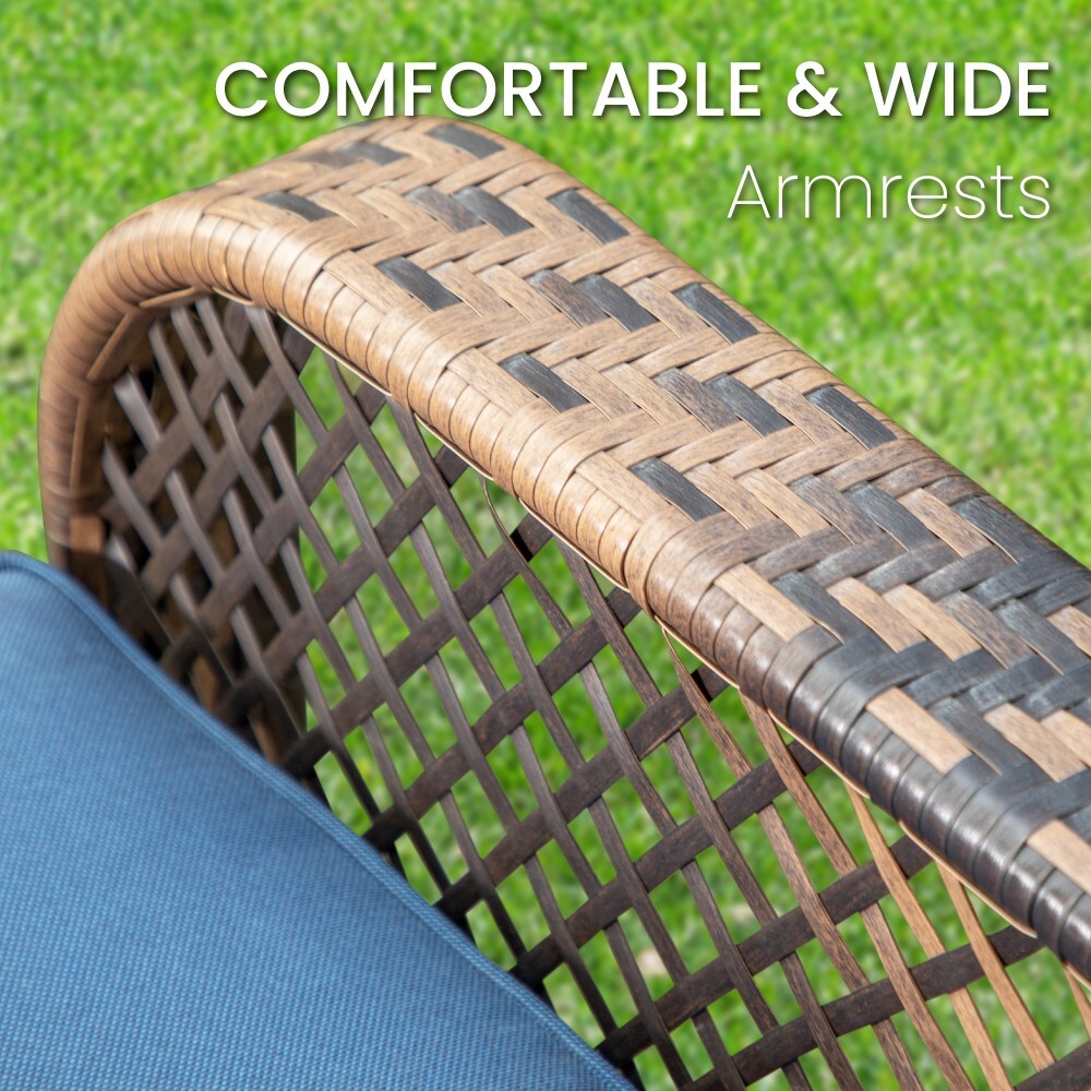 3Pcs Rattan Furniture Outdoor Furniture Wicker Patio Conversation Set w/Cushion