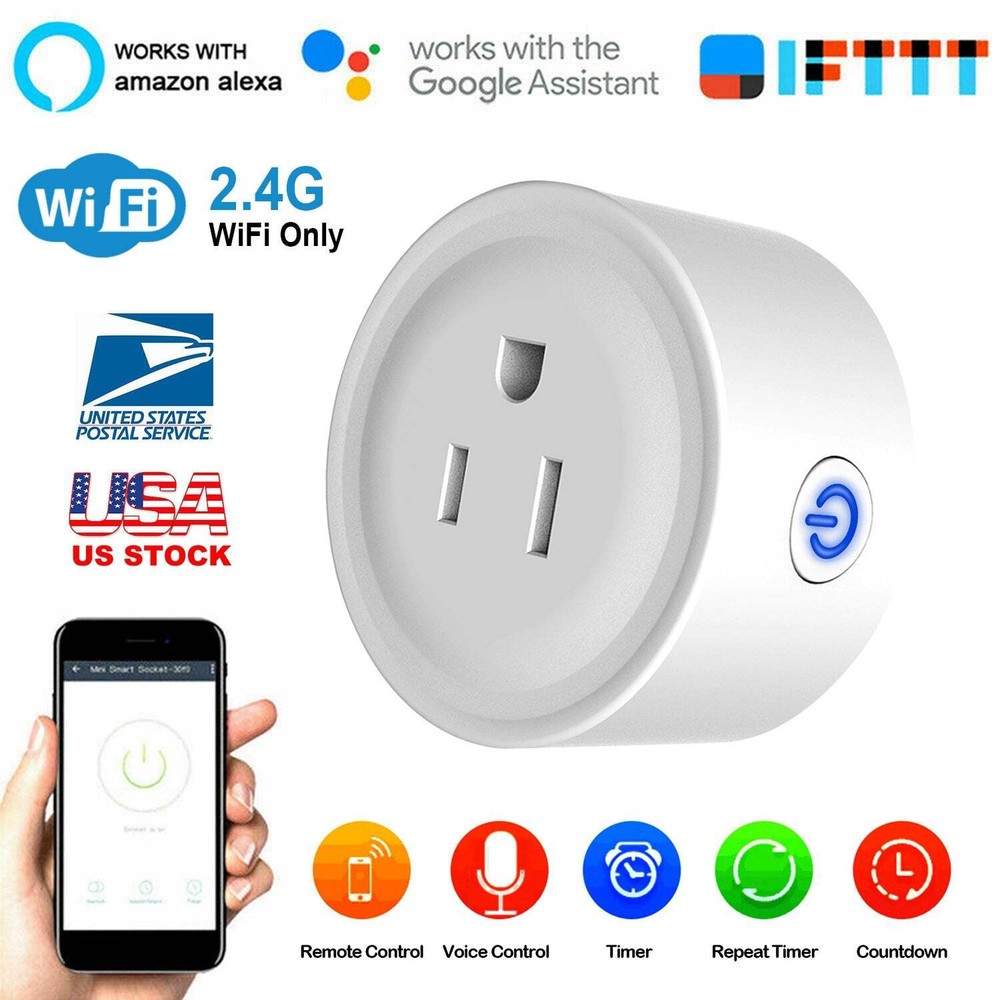 WiFi Smart Plug Outlet Wireless Smart Socket APP Remote Voice Control Timer Alex