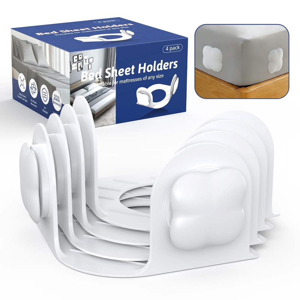 Sheet Holders Bed Sheet Grippers  Fitted Sheet Holder for Corners Keep Sheets...