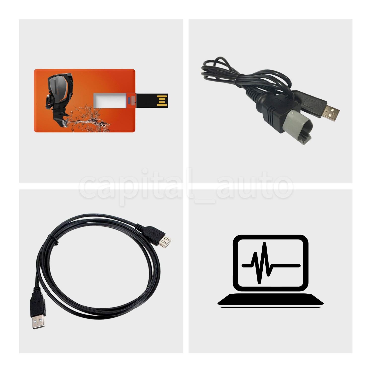 Diagnostic USB Cable tool KIT for Evinrude ETEC and FICHT outboard boat engines