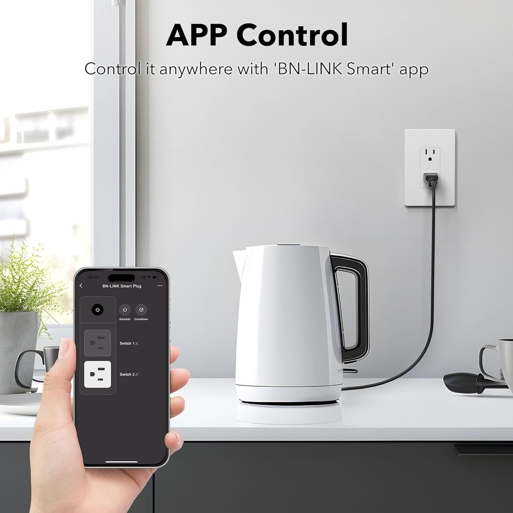 Voice-Controlled Smart Outlet Switch with Timer – Compatible with Alexa & Google