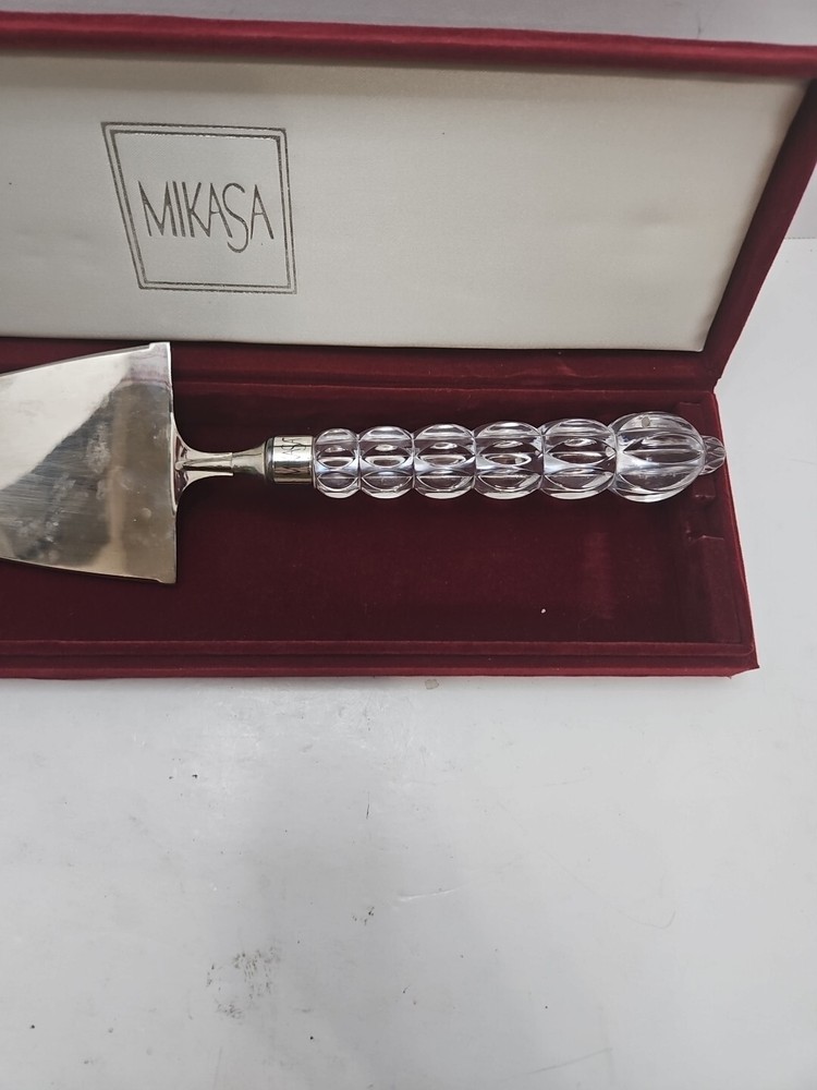 Mikasa Austria Silver Plate Cake Server With Crystal Handle In Display Box