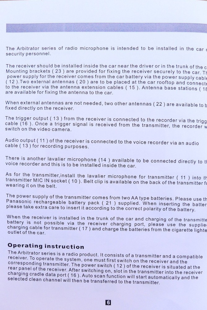 Panasonics Arbitrator Wireless UHF Transmitter + Receiver Microphone System