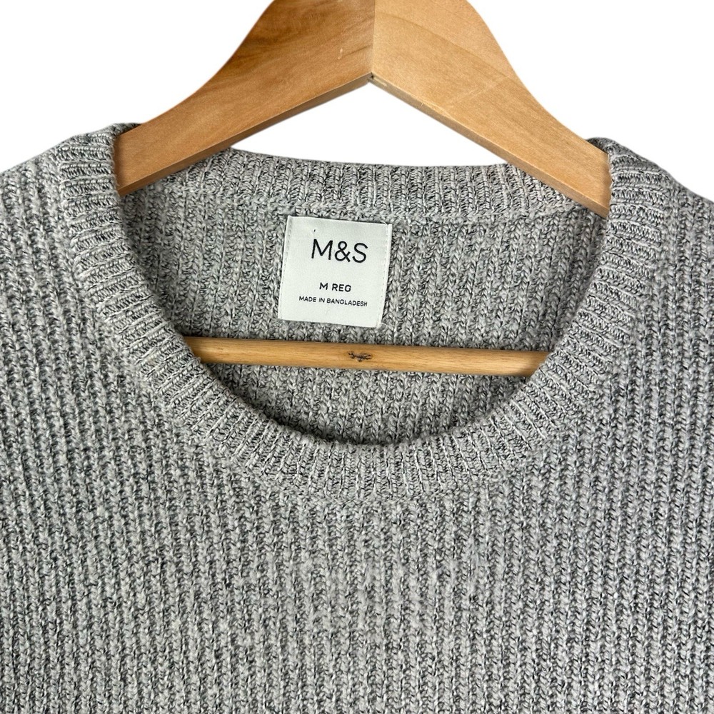 Marks & Spencer’s Chunky Knit Pullover Jumper - Grey - Mens Medium